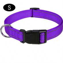 1pc Reflective Adjustable Dog Collar, Thin Nylon Webbing And Quick Release Plastic Buckle, Adjustable Nylon Collar Suitable For Small, Medium, Large Dogs, Walking & Training - Purple - View 16