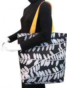 Euuztu Wrapables Carryall Shopping Travel Tote Bag With Durable Ripstop Polyester - Foldable, Waterproof, And OEKO-TEX Certified, Large, Foliage - Lớn, tối màu, kiểu cổ điển - Xem 5