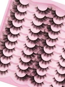 20 Pairs Of Thick, Curly False Eyelashes, Natural Look, Large Capacity Lash Box, Reusable, Soft And Fluffy Fake Lashes, Suitable For Beginners, Cat Eye Style, Suitable For Daily Dates, Outings And Parties - Cat Eye Lashes - View 5