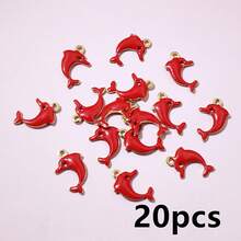 20个13x8毫米不锈钢可爱小海豚珐琅吊坠，不锈钢DIY首饰制作配件 - 海豚 - 查看 8