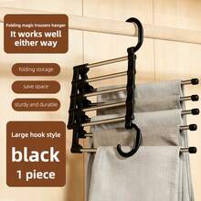 ZHGEE Space-Saving Stainless Steel Multi-Layer Pants Hanger - Foldable & Adjustable, Perfect For Closet Organization Closet For Clothes Hangers For Pants - Multicolor - View 10