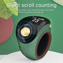 Thumb Roller Counter With OLED Display & USB-C Charging, Adjustable Ring 18mm 20mm 22mm Silent 99999 Tally - Mixed Colors - View 3