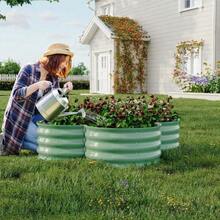 2-Pack Galvanized Steel Raised Garden Beds, 48''x 48''x 12'' Outdoor Planter Boxes, Open-Base Design for Vegetables & Flowers, Easy Assembly Patio & Lawn Gardening Kit, Green - Verde - Ver 1