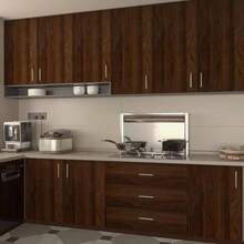 Self-Adhesive Wood Grain Texture Wallpaper Roll, Waterproof Furniture Renovation Sticker, Straight Splice Pattern Suitable For Cabinets, Coffee Tables, TV Stands, Shoe Racks - Brown Eucalyptus Style - Walnut Wood Grain - View 6