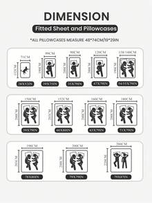 2/3件套印花床笠套装（1件床单+1/2个枕套，不含枕芯），亲肤床垫保护套，印花床垫罩，舒适柔软，透气，多种尺寸可选，适用于单人床/双人床/大号床/特大号床，可机洗，家居装饰，卧室装饰，通过Oeko-Tex认证 - 彩色 - 查看 5