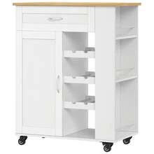 HaluPeit Serving Trolley With 3-Tier Wine Rack, Kitchen Trolley With Wheels, 3-Tier Storage Shelf, Wine Rack, For Kitchen, Living Rooms And Dining Rooms & Outdoor Use, 68 * 86 * 40 Cm - 白色 - 查看 10