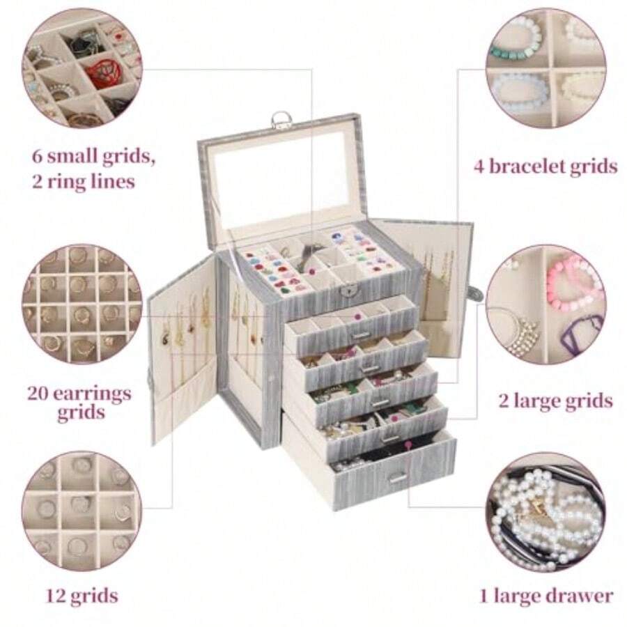 Jewelry Boxes - Gray Wood - View 1