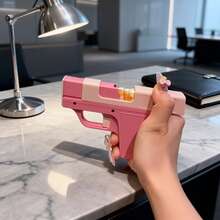 Pink Gun Lighter Creative Design Refillable Windproof Butane Lighter Novelty Gift For Men Women Smoking Accessories - YH098-粉紅色 - 查看 7