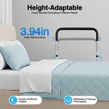 SanBouSi Bed Assist Bar With Tool-Free Installation, Height Adjustable Bed Rail For Elderly & Seniors, 300lbs Capacity Non-Slip Bedside Handle For Fall Prevention Safety - Black - View 4