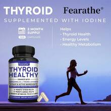 Fearathe Thyroid Healthy - With Iodine, Magnesium, Selenium & Zinc - Support Healthy Thyroid & Adrenal Function, Focus & Clarity - 120 Capsules - 1 Bottle - View 6