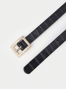 5件套女士蝴蝶双心扣简约百搭细腰带，PU皮革，四季皆宜 - 多色 - 查看 5