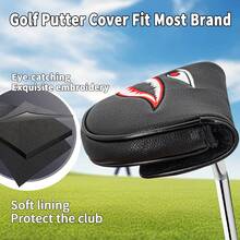 1 pieza Funda para cabezal de putter DF3 - Cierre magnético de cáscara de PU con forro esponjoso y diseño de tiburón, para modelo de putter DF3, color negro - Multicolor - Ver 6
