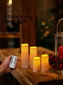4/12/24 Flickering Flameless LED Candle With Remote Control Timer, 3D Flame Effect, Warm And Soft Light Creates A Romantic Atmosphere, Romantic Mood Lighting | Realistic Candle Design | Battery Powered Candle, Suitable For Home Decor, Weddings, Holiday Decorations - Warm Light - View 8