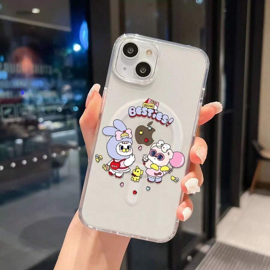 Funda magnética para teléfono estilo coreano Rico Pinco compatible con iPhone 17 16 15 14 Pro Max S25 - transparente - Ver 1