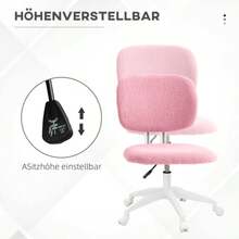 Ergonomic Office Chair, Height Adjustable, Swivel Without Armrests, In Pink Velvet, Ideal For Home Office And Gaming. - Pink - View 4