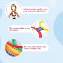 1 Set (10 Rings + 10 Buckles) Random Color Bouncy Sensory Motor Skills Training Set, Suitable For Outdoor Group Activities, Agility Ladder And Sports Exercise Equipment, Improve Reaction Speed And Agility, Lawn, Backyard Party Activity Props, Mixed Colors - Multicolor - View 4