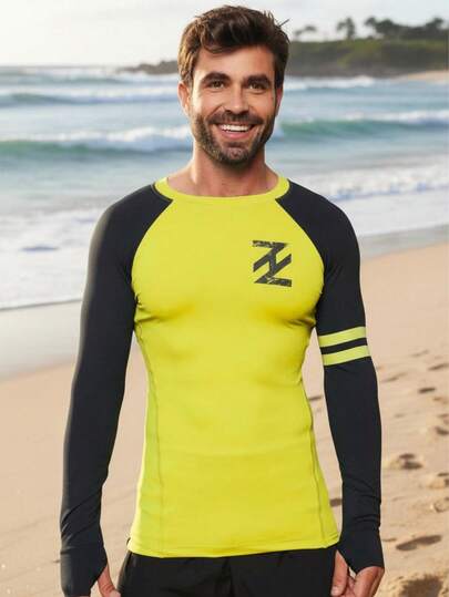 Camiseta Hash Guard Lycra UV50 para Surf com Dedal e Elástico na Cintura Diversas Cores