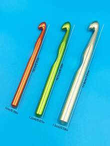 Large Size Crochet Hook Set, 10mm, 12mm, 15mm Jumbo Aluminum Crochet Hooks, Chunky Yarn Crochet Hooks, Blanket Crochet Needles, Lightweight Metal Hooks, Beginner Friendly, Ergonomic Grip, Fast Crocheting - Multicolor - View 9