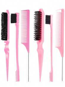 ikt 1支发蜡棒 + 3件套亮泽发型梳子套装，猪鬃毛梳 + 尖尾梳造型工具，适用于毛躁、凌乱发型、马尾辫和假发 - 75g - 查看 10