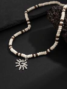 1件嘻哈风不锈钢太阳椰壳串珠项链，魅力十足，摇滚朋克范儿，高端日常街头风，夸张时尚男女皆宜项链礼物 - 項鍊 - 查看 10