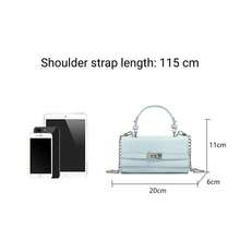 Small Women's PU Leather Crossbody Bag, Mini Clutch Purse With Detachable Chain Strap For Evening, Wedding, Party - Màu xanh nhạt - Xem 4