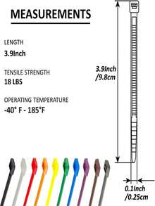 Random Colors Zip Ties 3.9inch, Cable Ties For Indoor And Outdoor Use, Multi-Purpose Self Locking Cable Ties,UV And Cold Resistant Wire Ties For Garden, Plants, Fence, Holiday Lights - Multicolor - View 2