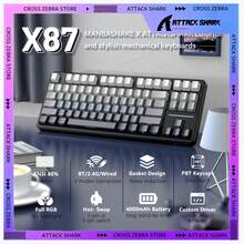 Bàn phím không dây ATTACK SHARK X87, bàn phím cơ tùy chỉnh có thể thay thế nóng với gioăng 75%, bàn phím chơi game ba chế độ 2.4G/USB-C/BT5.0 có đèn nền RGB, pin 4000mAh, phím PBT in cạnh bên, dành cho Windows/ PC/ Linux/ Game thủ, quà tặng ngày lễ, quà tặng cho trẻ em, năm mới 2026 - Màu Monnlit Night/ / Cheese/ Purple White - Nhiều màu - Xem 1
