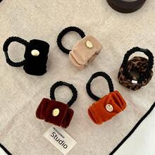 1个高弹力双用途发圈，天鹅绒发绳，可提升高马尾造型，不伤发，优雅发饰 - 彩色 - 查看 2