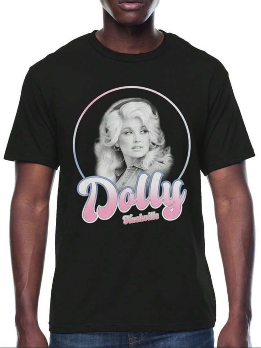 Mens  Big Mens Dollywood Graphic Tee Shirt, Sizes S-3XL - Black - View 1
