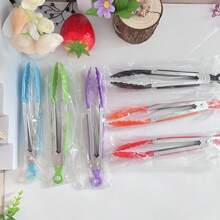 1个不锈钢带锁厨房烹饪烧烤钳，耐热，7英寸长 - 彩色 - 查看 8