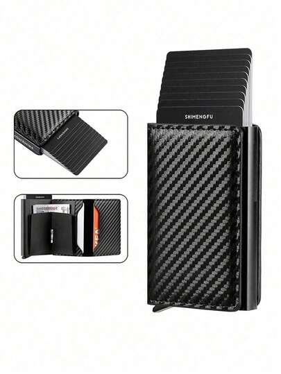 Carteras de hombre, Cartera de tarjetas de identificación y crédito Cartera de marca de lujo para hombres con protección RFID Estuche de cuero delgado Monedero Cartera de tarjetas Llavero Cartera Cartera de muñeca, Portafolios de lujo, Portafolios de ranuras múltiples simples y elegantes, Carteras cortas multifuncionales de negocios, Compactas y portátiles