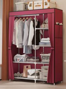 1pc Space Saving Wardrobe With Dust Cover - Large Capacity, Multi-Color, Easy Assembly Clothes Storage Rack, Suitable For Bedroom And Living Room Decor - Multicolor - View 10