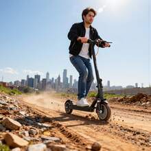T6 Electric Scooter For Adults, 350W Motor, 36V 18.2Ah Battery, 8.5" Solid Rubber Tires, Maximum Range 35 Km, High-Strength Aluminum Housing, Intelligent LED Display And App Control. - Black - View 7