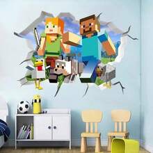 Pegatina de pared extraíble de PVC de Minecraft Escape, decoración del hogar, fiesta, regalo de cumpleaños - Multicolor - Ver 5