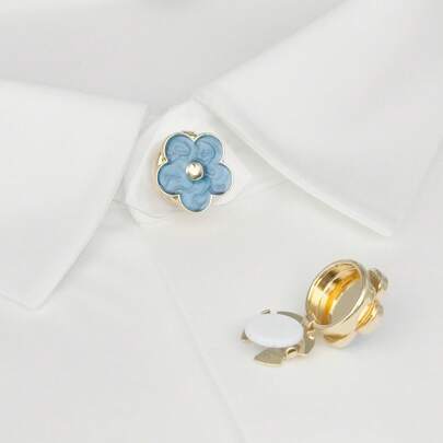 2 Pieces Adorable Floral Button Covers Unisex Design, Perfect For Both Men And Women Exquisite Decorative Button Covers For Shirts Available In Multiple Colors Attach In Just Three Seconds-No Sewing Required Ideal For Business, Daily Wear, Parties, Weddings, Gifts Valentine's Day And Christmas Presents