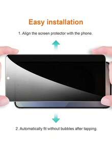 1pc Tempered Glass Privacy Screen Protector, Compatible With Galaxy A03/A04/A04S/A04E/A05/A05S/A13/A14/A15/A16/A17/A23/A24/A25/A26/A34/A35/A36/A54/A55/A56/S23 FE/S24 FE/S25 FE, Tempered Glass Film, Supports Fingerprint Unlock, Full Edge Coverage, Anti-Peeping, 9H Hardness, Bubble-Free Screen Protection Essentials, Applicable To Daily Shield, Office, Home Daily Shield Office Home Phone Screen Protector Phone Accessories Anti-Spy Waterproof Shockproof Anti-Fall Scratch Resistant - Black - View 6