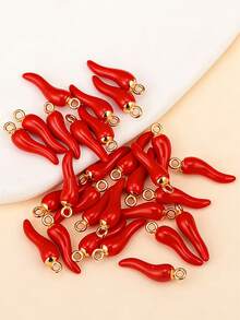 [Quantity] Pcs Vivid Multicolor 3D Red Chili Pendant, Suitable For DIY Earrings, Necklace, Bracelet And Keychain - Spicy Style Jewelry Making Accessories, Jewelry Making Charm - Chili - View 10