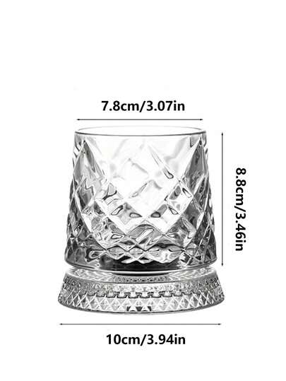 Premium Crystal Rotating Glass Cup, Whiskey Glass, Liquor Glass, High-End Glassware, Stress Relief Spinning Cup, Etched Glass Whiskey Glass, Luxury Glassware For Women, Premium Liquor Glass, Rotating Cup, Elegant Crystal Whiskey Glass, Unbreakable Rotating Stress Relief Beer Cup