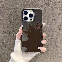 Funda para Teléfono - Una encantadora funda para teléfono de gato negro, diseñada para el  16 Pro Max, compatible con modelos como el 11, 15, 14, 13 y 12 Pro Max.Estas fundas a prueba de golpes en negro y plata son excelentes regalos cristianos para el Ramadán. - Plateado - Ver 6