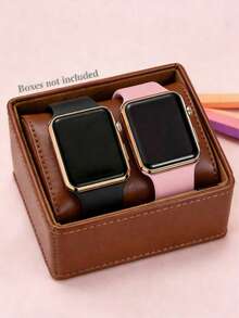 3/2pcs Girls Fashion Minimalist Elegant Square Dial LED Digital Display Electronic Watch Set, Suitable For Girls Daily Wear, Gifts For Friends, Perfect For Parties, Vacations, Travels, Gatherings, Back To School, Graduation, Birthdays, Holidays, Valentine's Day - Multicolor - View 14