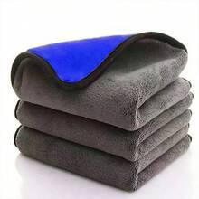 3pcs Car Cleaning Cloths, Soft Material Won't Scratch Car Paint, Strong Water Absorption Dries Quickly, No Water Stains Left After Wiping - 3-piece Blue-gray Car Towel - View 7
