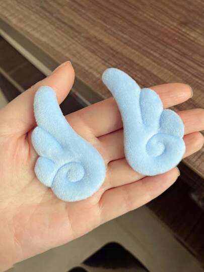 10pcs Double-Sided Plush Angel Wing Cloth Crafts Home Handmade Material Suitable For DIY Hats, Hair Clips, Clothes, Clothing Decoration, Hair Accessories Mixed Color