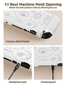 Ayotu 适用于 2/Switch NS/Switch OLED 的线条艺术日月星辰图案保护壳,新一代 TPU 软壳,通用游戏手柄保护套,Switch 手柄保护壳,Switch 游戏配件,防摔、防滑、防刮,时尚美观,适合作为秋季浪漫/返校季/情人节/圣诞节/万圣节礼物 - 彩色 - 查看 4