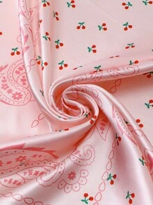 1PC Women's Fashion Summer Chain Leopard Print 90cm Square Scarf Sun Protection Versatile Headwrap Bandana Suitable For Daily Wear - Pink - View 3