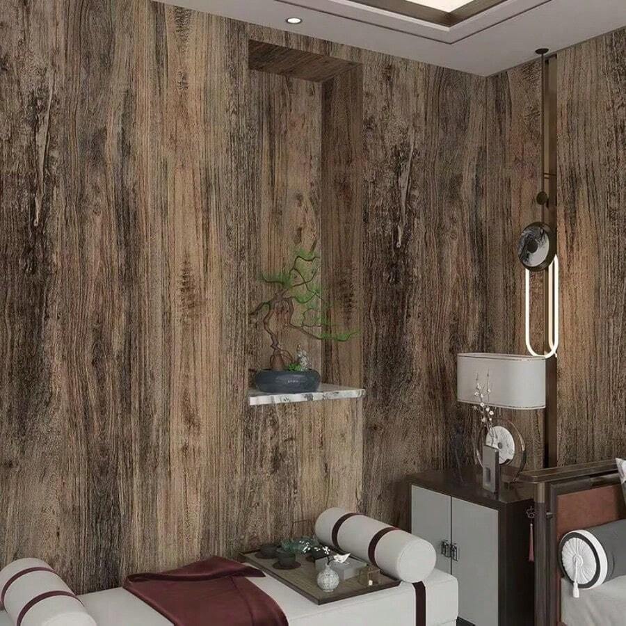 1 Roll Vintage Wood Grain Self-Adhesive Contact Paper, Removable Vinyl Wallpaper, Peel And Stick For Countertops, Cabinets, Furniture, Room Wall Decor