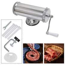 Wurstfüller Wurstmaschine Manuell Wurstfüllmaschine Wurstspritze Wurstpresse - Silber - Übersicht 2