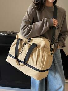 大容量尼龙旅行包，多口袋行李袋，独立鞋仓手提健身包，干湿两用瑜伽包，多功能旅行包，轻便训练包，适合学生、医生、护士、教师、上班族、商务人士，可用于健身房、医院、邮轮、学校、机场、户外、运动、徒步旅行、工作、旅行、周末、假日礼物、生日礼物等场合。旅行包、过夜包、随身行李包、夏季度假必备旅行用品、旅行必备收纳袋、夏季旅行配件 - 彩色 - 查看 9