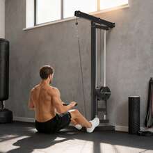 Wall Mounted Lat Pull Down & Cable Crossover Machine | High & Low Pulleys For Home Gym - Default - View 9