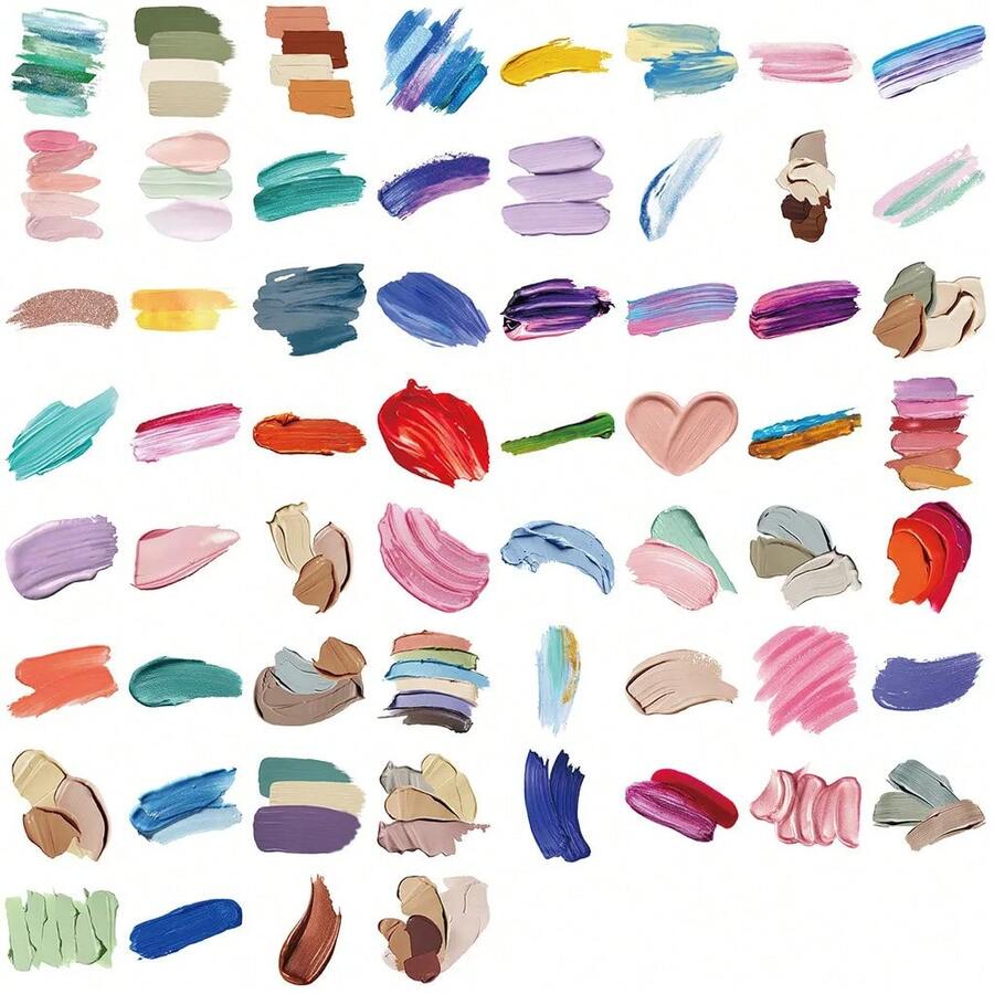 Paquete de pegatinas de paleta de dibujos animados transparentes, 60 uds., PET transparente impermeable para álbum de recortes, guitarra, cuaderno, decoración, grabación, tienda de vida A5CT - 60 PIEZAS - Ver 1