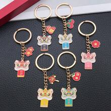 1pc Fashion Enamel Cute Tiger Head Auspicious Chinese Style Keychain New Year Chinese Style Blessing Keychain Bag Charms Purse Charms Perfect New Year Gift - New Year - View 7